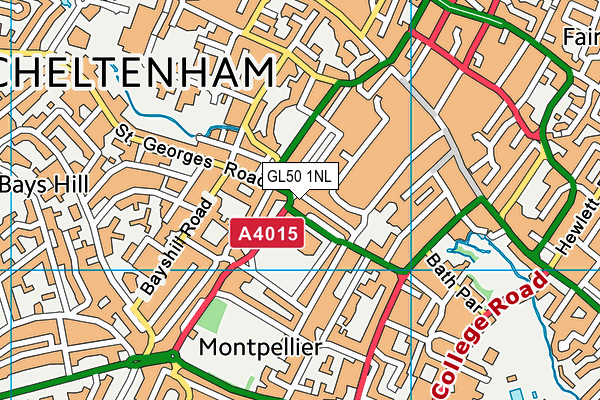 GL50 1NL map - OS VectorMap District (Ordnance Survey)