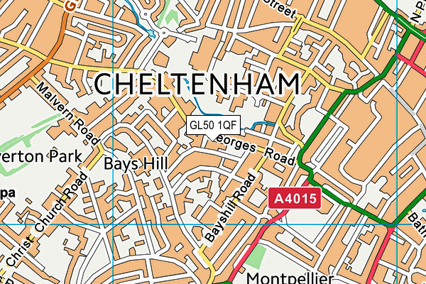 GL50 1QF map - OS VectorMap District (Ordnance Survey)