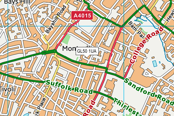 GL50 1UA map - OS VectorMap District (Ordnance Survey)