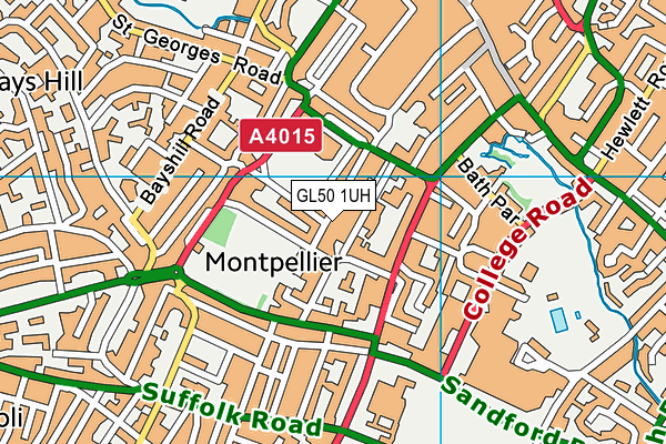 GL50 1UH map - OS VectorMap District (Ordnance Survey)