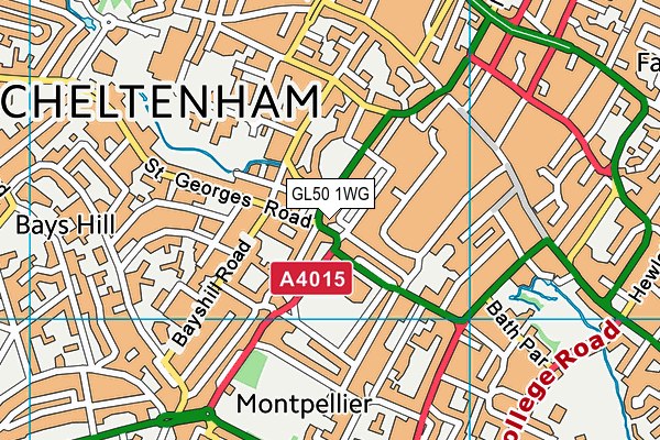 GL50 1WG map - OS VectorMap District (Ordnance Survey)