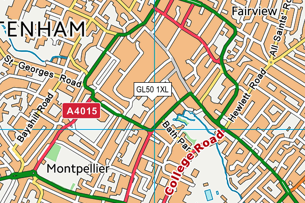GL50 1XL map - OS VectorMap District (Ordnance Survey)
