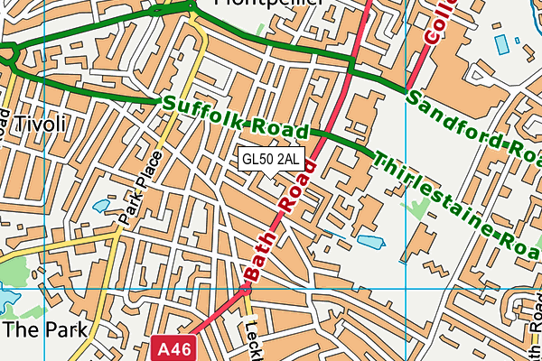 GL50 2AL map - OS VectorMap District (Ordnance Survey)