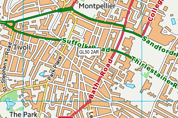 GL50 2AR map - OS VectorMap District (Ordnance Survey)