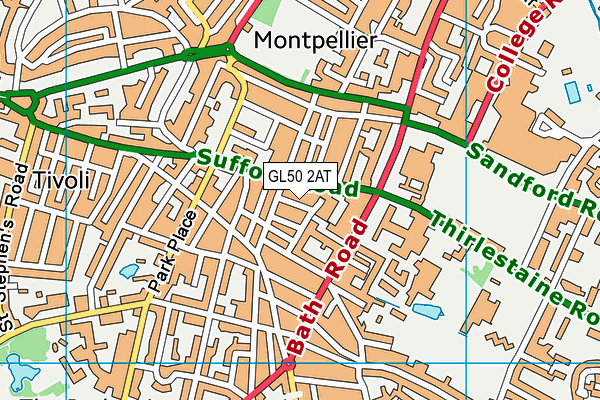 GL50 2AT map - OS VectorMap District (Ordnance Survey)