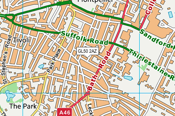 GL50 2AZ map - OS VectorMap District (Ordnance Survey)