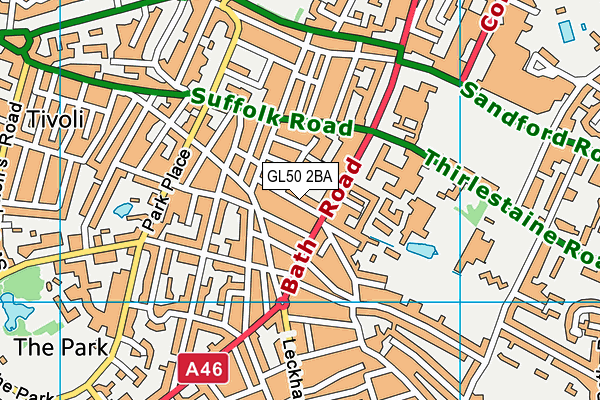 GL50 2BA map - OS VectorMap District (Ordnance Survey)