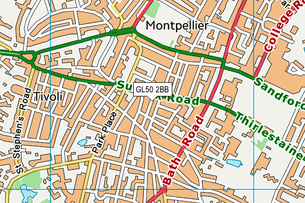 GL50 2BB map - OS VectorMap District (Ordnance Survey)