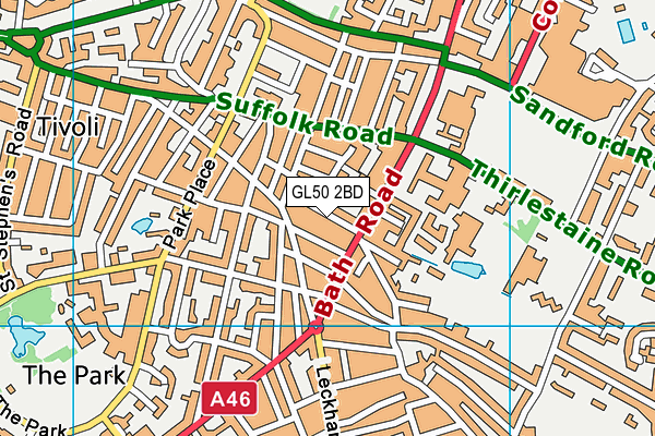 GL50 2BD map - OS VectorMap District (Ordnance Survey)