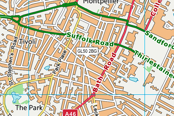 GL50 2BG map - OS VectorMap District (Ordnance Survey)