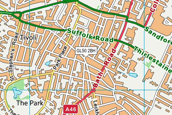 GL50 2BH map - OS VectorMap District (Ordnance Survey)