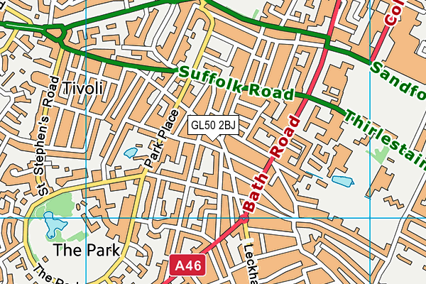 GL50 2BJ map - OS VectorMap District (Ordnance Survey)