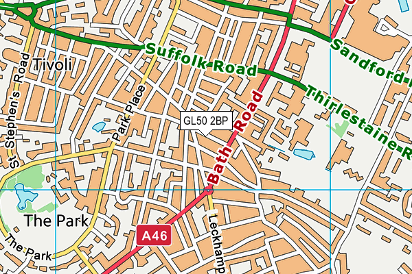 GL50 2BP map - OS VectorMap District (Ordnance Survey)