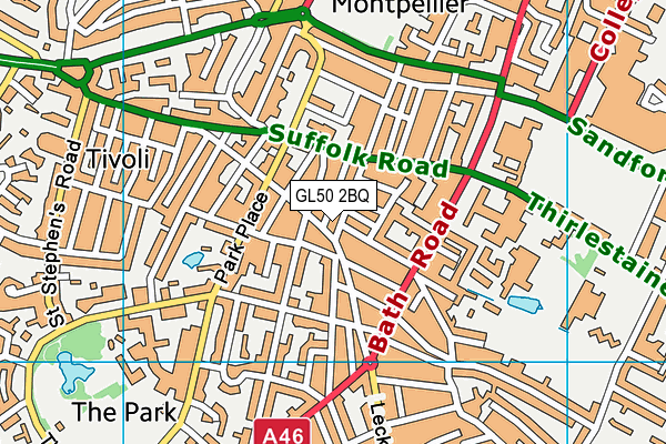 GL50 2BQ map - OS VectorMap District (Ordnance Survey)