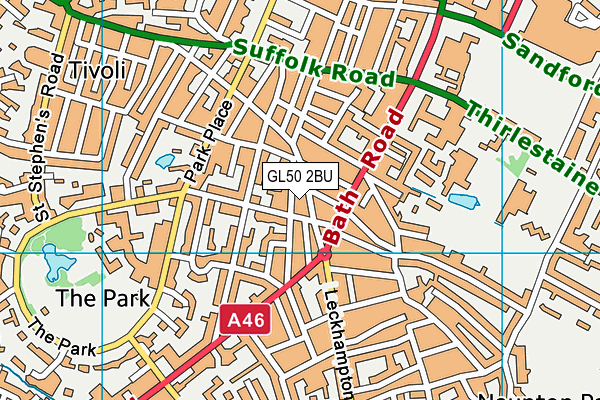 GL50 2BU map - OS VectorMap District (Ordnance Survey)