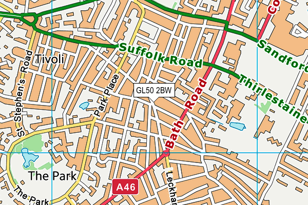 GL50 2BW map - OS VectorMap District (Ordnance Survey)