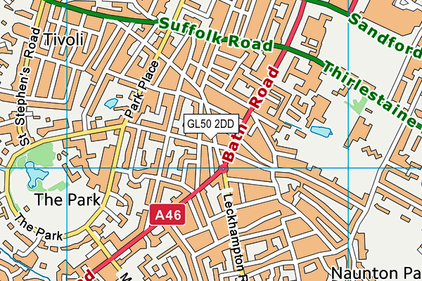 GL50 2DD map - OS VectorMap District (Ordnance Survey)