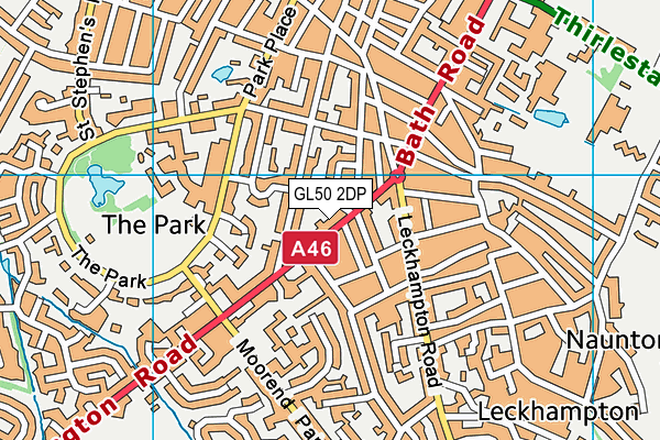 GL50 2DP map - OS VectorMap District (Ordnance Survey)