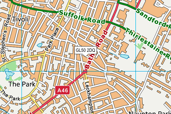 GL50 2DQ map - OS VectorMap District (Ordnance Survey)