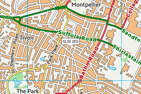 GL50 2EG map - OS VectorMap District (Ordnance Survey)