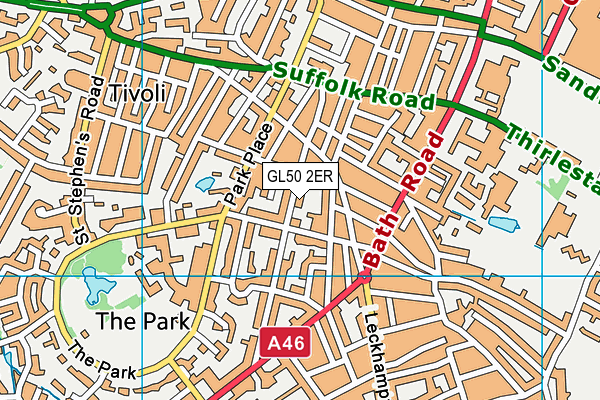 GL50 2ER map - OS VectorMap District (Ordnance Survey)