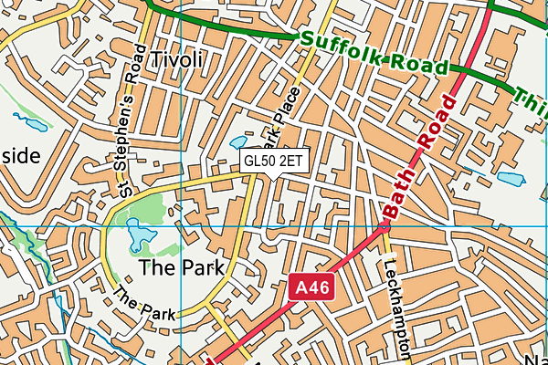 GL50 2ET map - OS VectorMap District (Ordnance Survey)