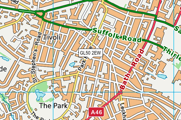 GL50 2EW map - OS VectorMap District (Ordnance Survey)