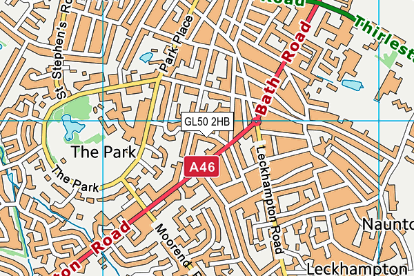 GL50 2HB map - OS VectorMap District (Ordnance Survey)