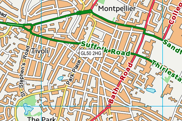 GL50 2HG map - OS VectorMap District (Ordnance Survey)