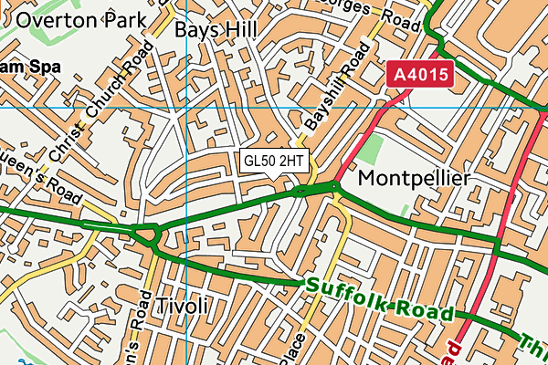 GL50 2HT map - OS VectorMap District (Ordnance Survey)