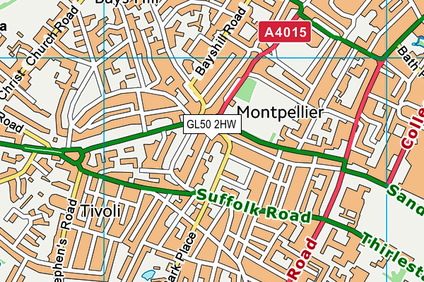 GL50 2HW map - OS VectorMap District (Ordnance Survey)