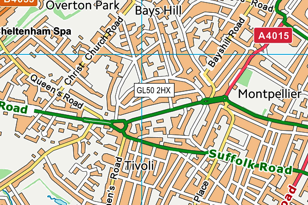 GL50 2HX map - OS VectorMap District (Ordnance Survey)