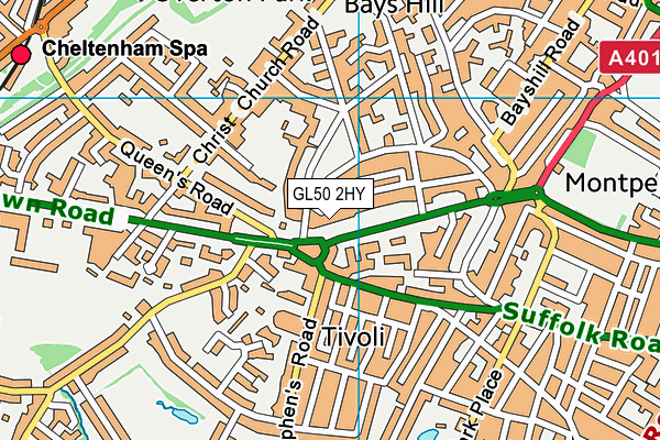 GL50 2HY map - OS VectorMap District (Ordnance Survey)