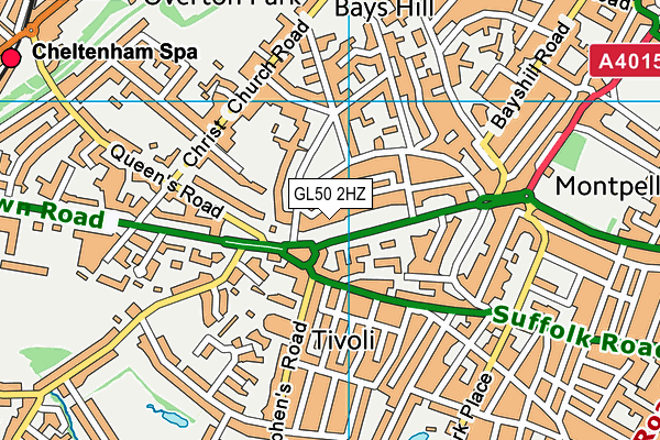 GL50 2HZ map - OS VectorMap District (Ordnance Survey)