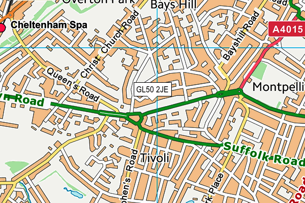 GL50 2JE map - OS VectorMap District (Ordnance Survey)