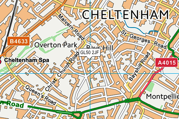 GL50 2JF map - OS VectorMap District (Ordnance Survey)