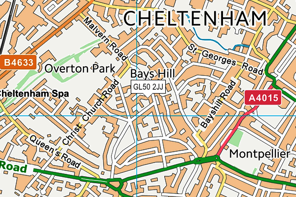 GL50 2JJ map - OS VectorMap District (Ordnance Survey)