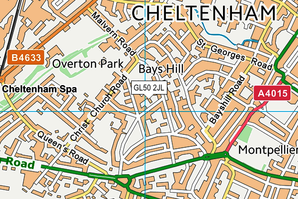 GL50 2JL map - OS VectorMap District (Ordnance Survey)