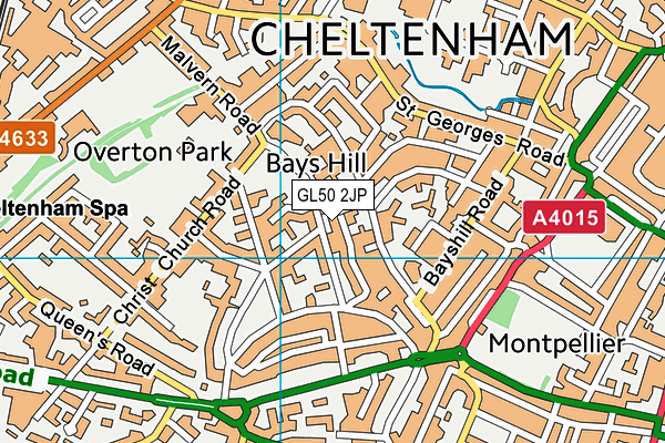 GL50 2JP map - OS VectorMap District (Ordnance Survey)