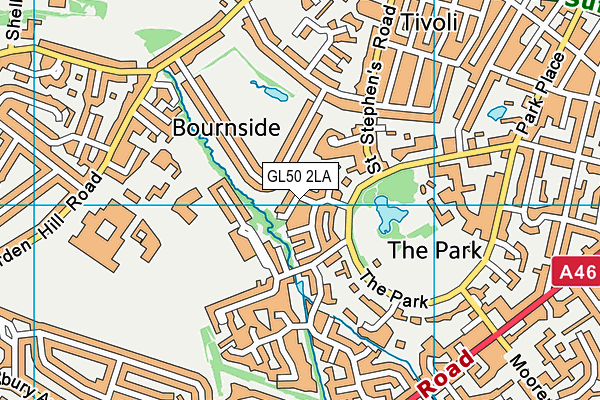 GL50 2LA map - OS VectorMap District (Ordnance Survey)