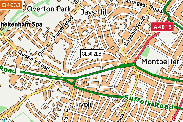 GL50 2LB map - OS VectorMap District (Ordnance Survey)