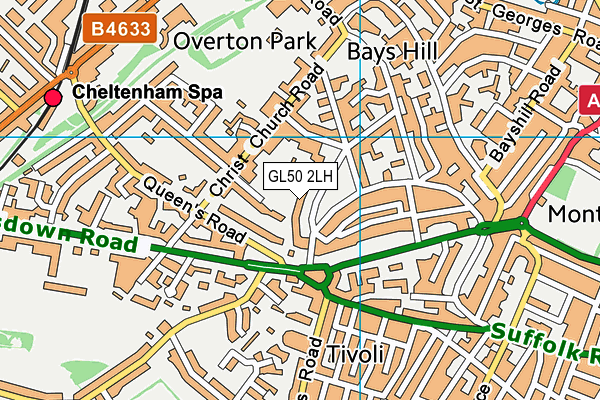 GL50 2LH map - OS VectorMap District (Ordnance Survey)