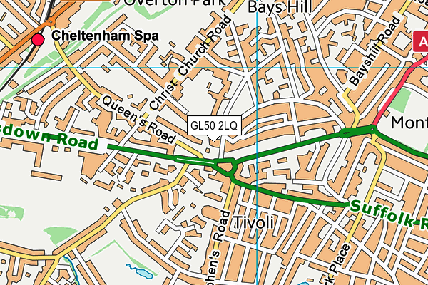 GL50 2LQ map - OS VectorMap District (Ordnance Survey)