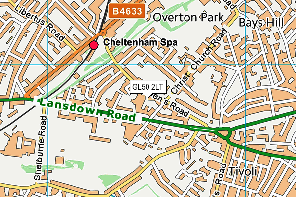 GL50 2LT map - OS VectorMap District (Ordnance Survey)