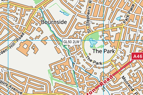 GL50 2LW map - OS VectorMap District (Ordnance Survey)