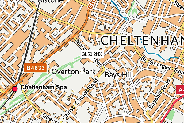 Clc Sports Centre map (GL50 2NX) - OS VectorMap District (Ordnance Survey)