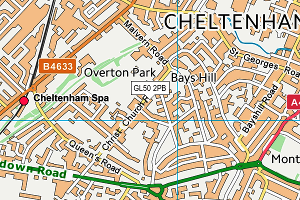 GL50 2PB map - OS VectorMap District (Ordnance Survey)