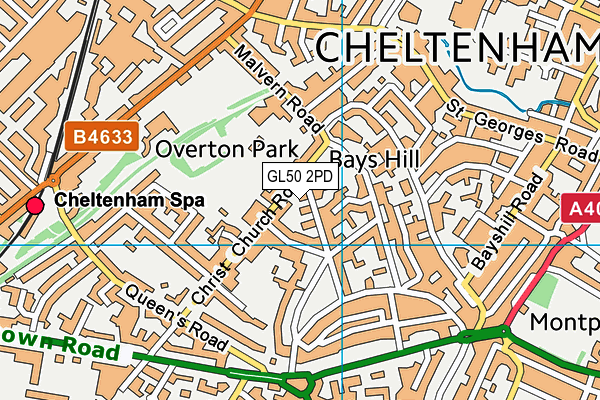 GL50 2PD map - OS VectorMap District (Ordnance Survey)