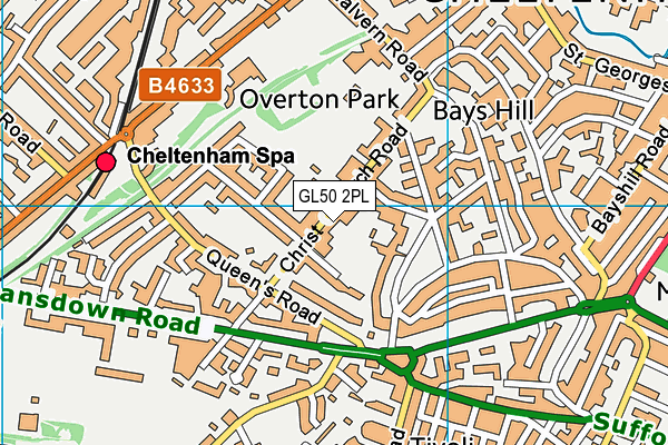 GL50 2PL map - OS VectorMap District (Ordnance Survey)