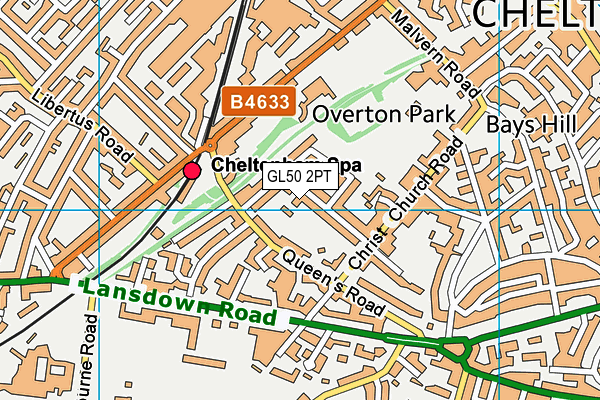 GL50 2PT map - OS VectorMap District (Ordnance Survey)